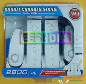 Cheap New for Nintendo Wii Double Charger Stand With Double Strap Accessory in EEBUYS Free Shipping