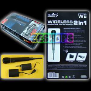 Cheap New for Nintendo Wii PS3 2 in 1 Wireless Karaoke Microphone Accessory in EEBUYS Free Shipping