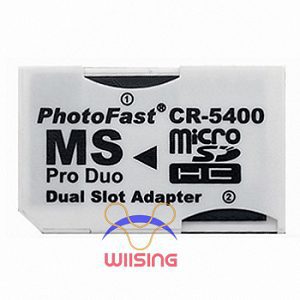 Cheap New PSP1000 PhotoFast CR-5400 Dual Sockets MicroSDHC to MS Pro Duo Adapter Accessory in EEBUYS Free Shipping