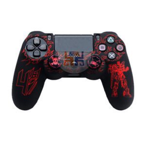 New Silicone Skin Protector Case Protective Rubber Cover Sleeve for Sony Playstation 4 PS4 DualShock 4 Wireless Controllers Transformers Red Free One Piece Thumb Grips