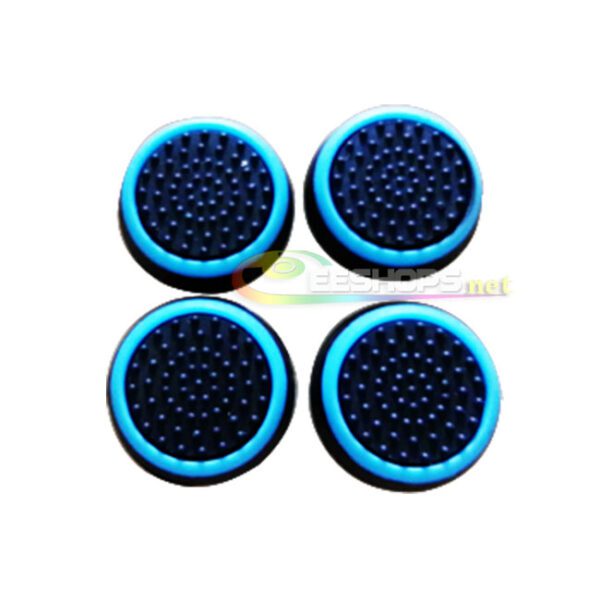 New Anti-slip Thumb Grips Silicone Rocker JoyStick Cap Cover for Sony Playstation 4 PS4 Slim Pro Controllers Black & Blue Edge 4pcs Set Replacement Spare Parts