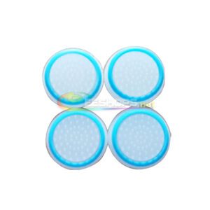 New Non-slip Thumb Grips Silicone Rocker JoyStick Cap Cover for Sony Playstation 4 PS4 Slim Pro Controllers White & Blue Edge W/ Luminous 4pcs Set Replacement Parts