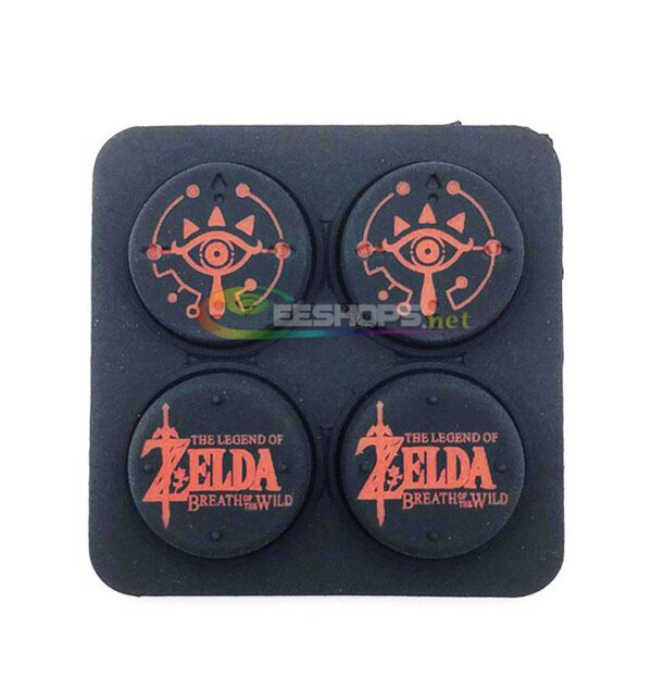 New Thumb Grips Silicone Analog Joy Stick Cap Cover The Legend of Zelda for Nintendo Switch NS Joy-Con L/R Controllers Red Color 4pcs Set Replacement Spare Parts