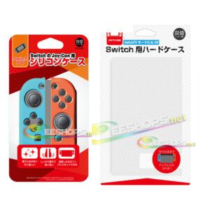 New IINE for Nintendo Switch Console PC Crystal Shell And NS Joy-Con Controllers Silicone Rubber Coating Case Sleeve Skin Protector Separated Blue & Red Replacement Parts