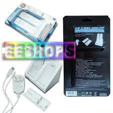 Cheap New for Nintendo Wii Double Strap 2800mAh Blue Light Charge Station With AC Adapt Accessory in EEBUYS Free Shipping