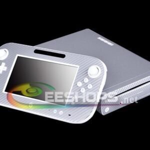 Personalized Silver 3D Pattern Carbon Fiber Whole Body Skin Stickers Protector Cover for Nintendo Wii U Gamepad Silver 8GB 32GB