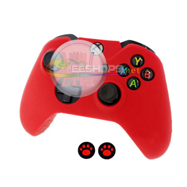 Cheap New Silicone Skin Protector Case for Microsoft Xbox One XboxOne Wireless Controllers Protective Sleeve Cover Armor Red Color With Matching Claw Thumb Grips