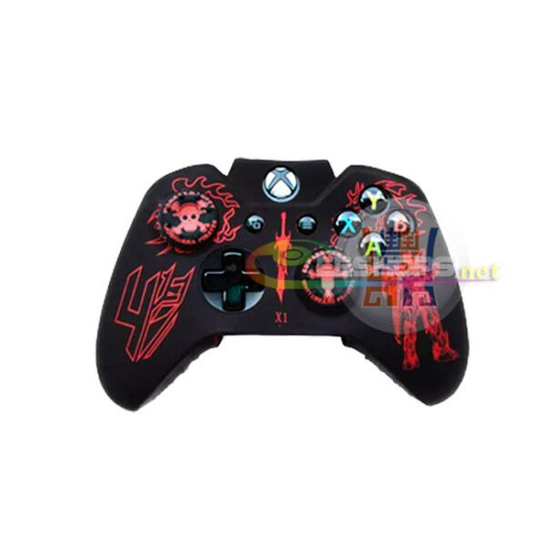 Best New Silicon Skin Protector Case for Microsoft Xbox One XboxOne Wireless Controller Rubber Protective Sleeve Cover Armor Transformers Red + One Piece Thumb Grips