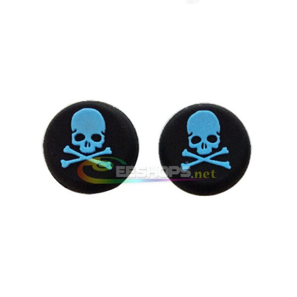 New Thumb Grips Silicone Rocker JoyStick Cap Cover Skull for Microsoft Xbox One 360 Slim E S XboxOne Xbox360 Controllers Blue A Pair Replacement Spare Parts