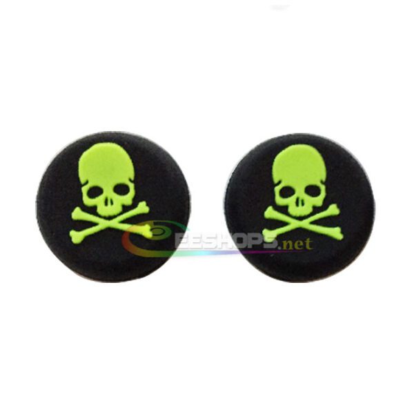 New Thumb Grips Silicone Rocker JoyStick Cap Cover Skull for Microsoft Xbox One 360 Slim E S XboxOne Xbox360 Controllers Green A Pair Replacement Spare Parts