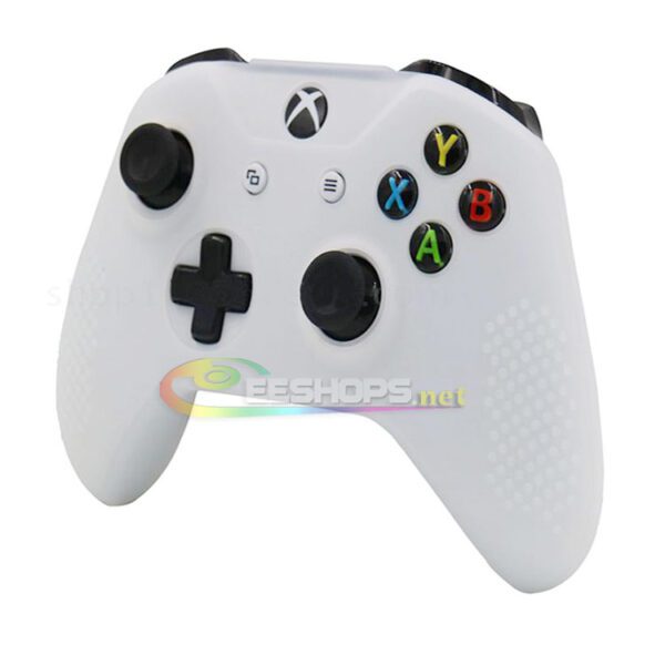 Best New Anti-Slip Silicone Skin Protector Case for Microsoft Xbox One Slim S Wireless Controller Protective Rubber Cover Sleeve Armor White + Claw Thumb Grips