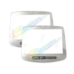 Best Nintendo GameBoy Advanced Glass Mirror Screen Top Protector Cover Silver / Black Logo Replacement