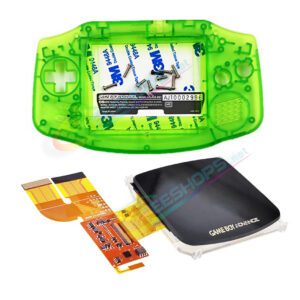 Cheap Nintendo GameBoy Advance IPS Display Mod Kit with Housing Case Clear Shells Green Color