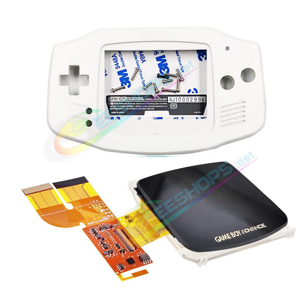 Cheap Nintendo GameBoy Advance IPS Display Screen Mod Kit with Housing Case Shells White