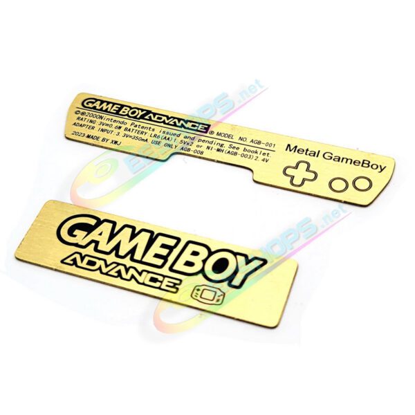 Best Customized Nintendo GameBoy Advance Extra Copper Back Stickers Metal Paster Pack 2 Set Replacement