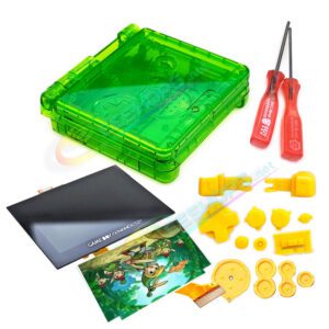 Best Nintendo GameBoy Advance SP Laminated IPS Screen + Housing Case Zelda Four Swords Edition Water Clear Green Replacement