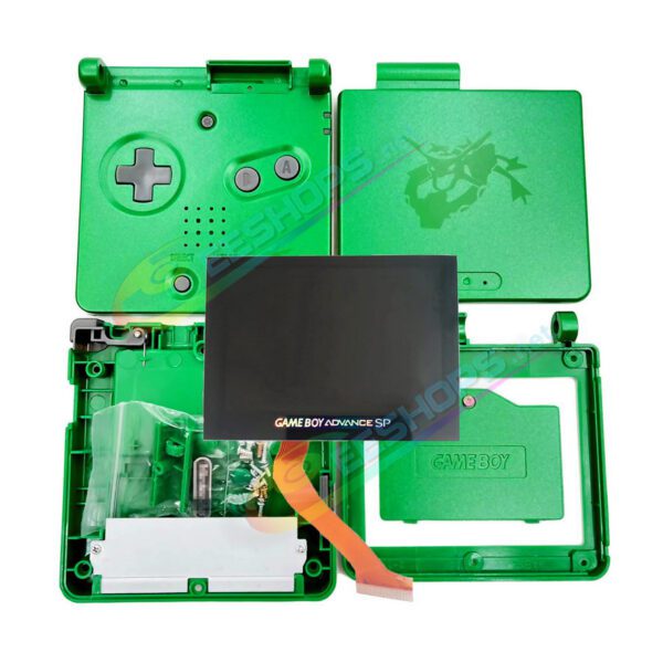 Cheap Nintendo GameBoy Advance SP Laminated IPS Screen Mod + Limited Emerald Housing Case Green Replacement