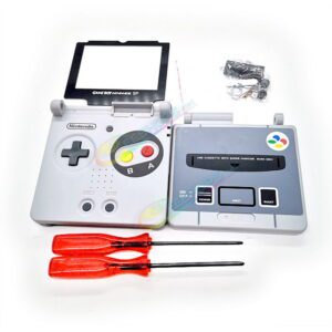 Cheap New Nintendo GameBoy Advance SP Extra Shell Housing Case Full Set Classic SFC Retro Grey