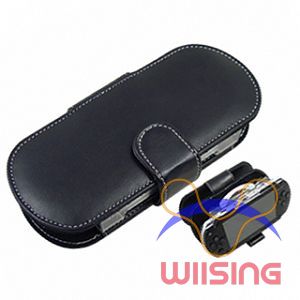 Horizontal - Leather Pouch for Sony Playstation Portable PSP 1000 (Black) Accessory in EEBUYS Free Shipping