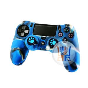 Cheap New Silicone Skin Protector Case Rubber Protective Sleeve for Sony Playstation 4 PS4 DualShock 4 Wireless Controller Camouflage Blue Free Claw Thumb Grips