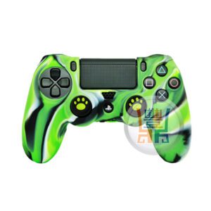 Brand New Silicone Skin Protector Case Protective Rubber Cover for Sony Playstation 4 PS4 DualShock 4 Wireless Controller Camouflage Green Pattern + Claw Thumb Grips