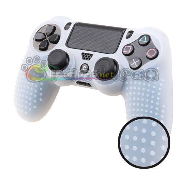 Best Non-slip Silicone Skin Protector Case for Sony Playstation 4 PS4 PS4 Slim PS4 Pro DualShock 4 Wireless Controllers Rubber Protective Sleeve Cover White Free Thumb Grips