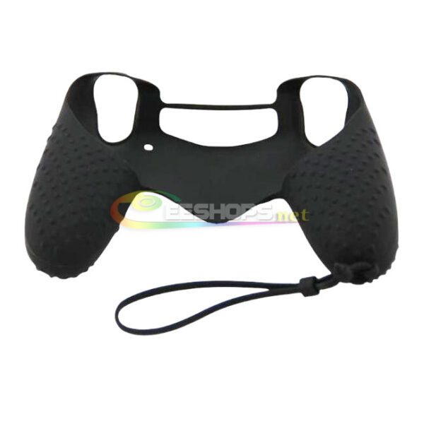 Best New Silicone Skin Protector Case Rubber Sleeve Half Cover Protective Armor for Sony Playstation 4 PS4 PS4 Slim PS4 Pro Wireless Controller Black W/ Strap + Thumb Grips